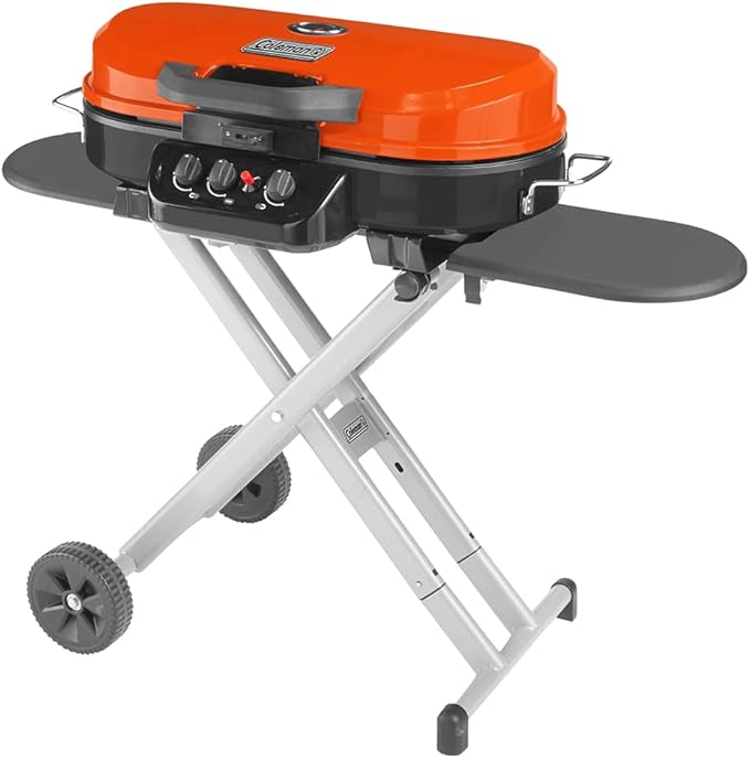 Coleman RoadTrip 285 Portable Stand-Up Propane Grill with 3 Adjustable Burners &amp Instastart Ignition 20000 BTUs of Power for Outdoor Cooking Camping Tailgating Grilling BBQs &amp More