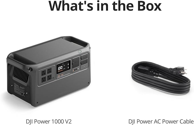 DJI Power 1000 V2 Portable Power Station 1024Wh LFP Battery Compact Size 2600W Stable Output 0-80% Recharge in 37 Mins Electric Generator for Home Camping RVs Off-Grid