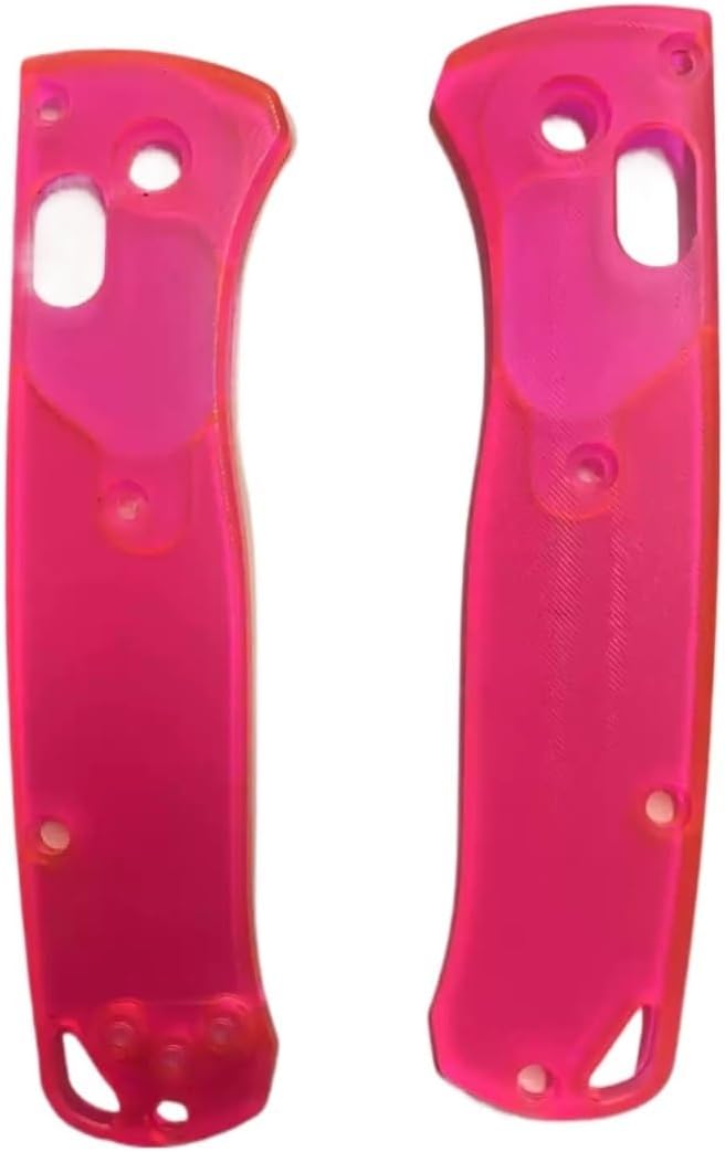 1 Pair Acrylic Scales in Rose Red Fits for 533 Handle Patch DIY Replacement Accessory
