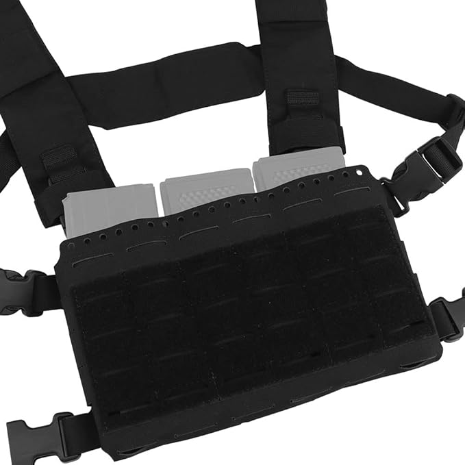 Tactical Pouches Chest Pack with Triple Magazine InsertMOLLE Chest Rig with Placard Hook Loop