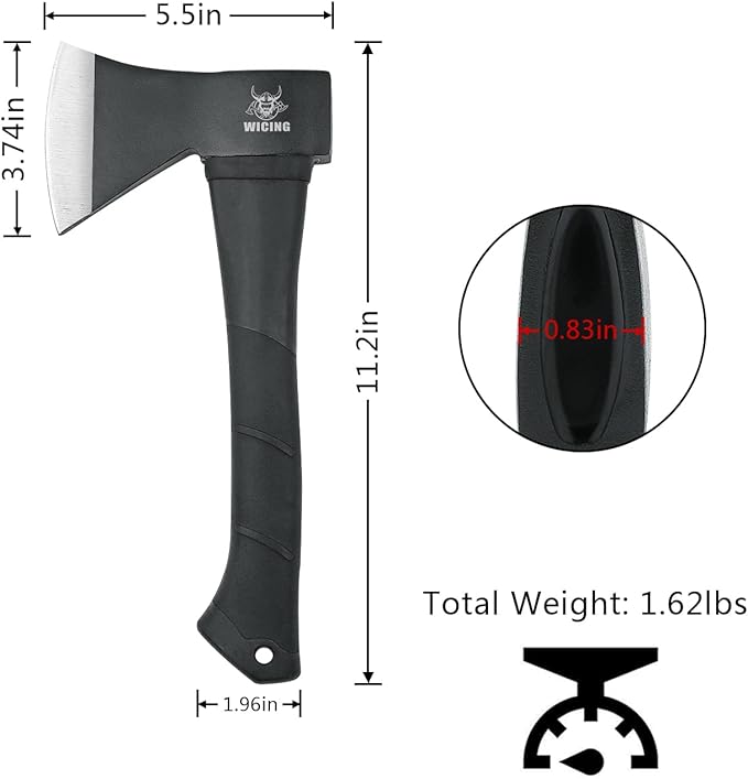 Throwing Axes and Tomahawks 11.2 - inch Camping Hatchet Carbon Steel &amp Fiberglass Handle with Anti-Slip &amp Shock Reduction for Axe Throwing Camping Kindling (3 Pack)