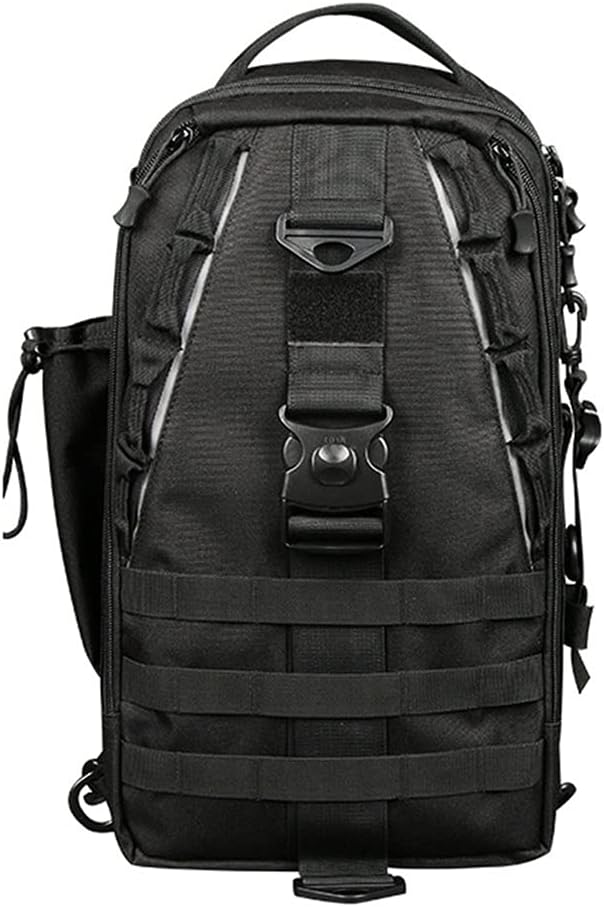 YYDS Outdoor Camping Bag Portable Tactical BackpackLaptop Compartment Sling Backpack Chest Shoulder Bag Hiking Travel (Color : Black)
