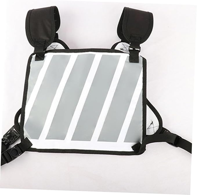 SHERCHPRY Outdoor Sports Unisex Chest Bag Multi-function Rig Pack for Running Hiking and Biking Straps Reflective Safety Design Mobile Phone Storage White