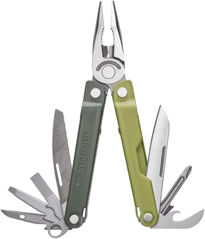 LEATHERMAN Bond 14-in-1 Lightweight Multi-tool for Camping Hiking &amp Everyday Carry (EDC) Made in USA Mossy Slate