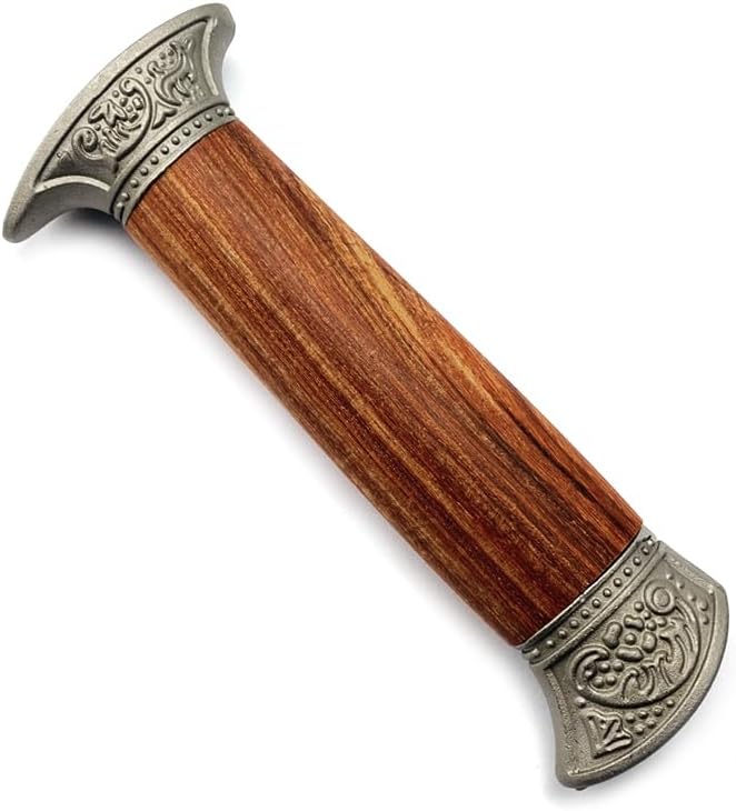 1PC Wooden Knife Handle with Steel Knife Finger Guard Protector Fits for Kitchen Knives Blank Knife Grip Replacement