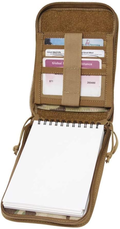Tactical 4x6 Notepad Cover System Zippered with 4 Pleated Pen/Marker Slots | Fits Notepad 4x6 in Size