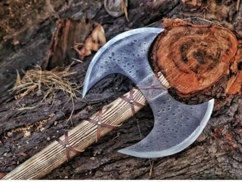 Custom Handmade Hand-Forged Carbon Steel Hunting Axe Viking Vatchet Tomahawk Axe