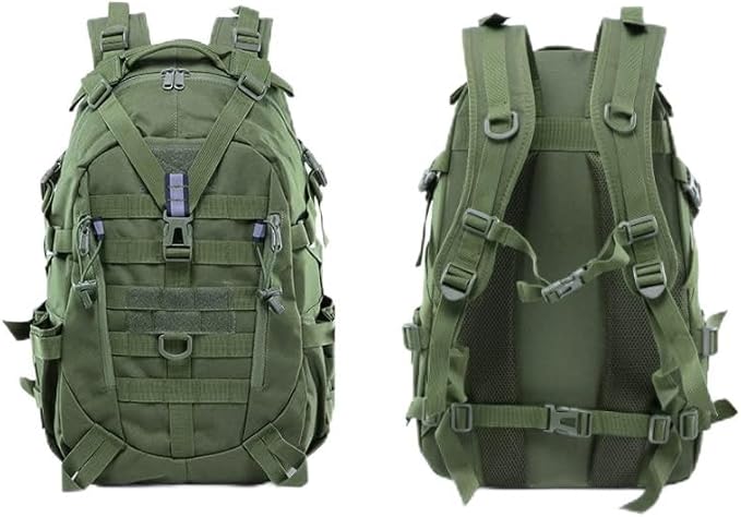 Tactical Backpack 25L Waterproof Molle Bag Out Bag for Men Women Hiking Daypacks Fishing Camping Motorcycle (Army green) Compact Size