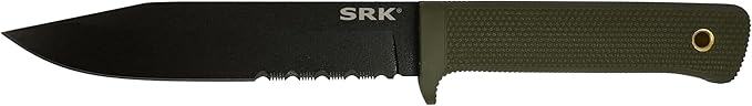 Cold Steel Exclusive SRK Fixed Blade Knife 6 Partially Serrated Clip Point SK-5 Black Blade Kray-Ex Handle OD Green