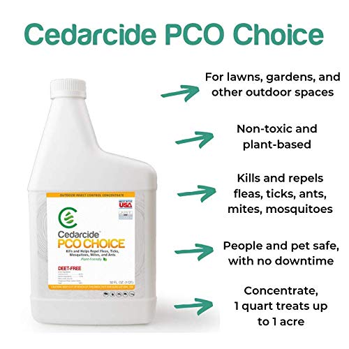 Cedarcide Outdoor Lawn and Garden Kit (Large) Includes PCO Choice Cedar Oil Bug Killing Concentrate Gallon and Pure Cedar Granules | PCO Kills and Repels Fleas Ants Mites &amp Mosquitoes