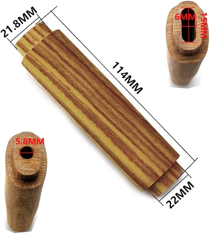 1PC Wooden Knife Handle DIY Blank Replacement with Steel Finger Guard Fits for Home and Outdoor