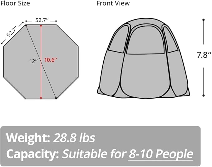 Alvantor Pop Up Screen House Gazebo with Mosquito Netting Instant UV Resistant Sun Shelter for Patio &amp Backyard Portable Canopy Tent for 2-10 Person