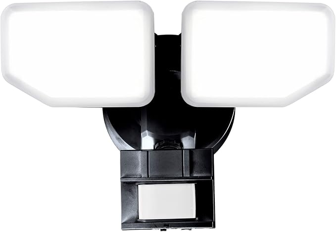 30W LED Security Lights Motion Sensor Light Outdoor 180 Degree 2600 LM 5100 K ETL Water Resistant 2 Head Motion Detector Flood Light for Garage Yard Porch (Black)