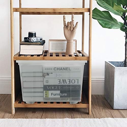 4-Pack Clear Plastic Storage Bins with Lid 42 L Large Plastic Storage Box