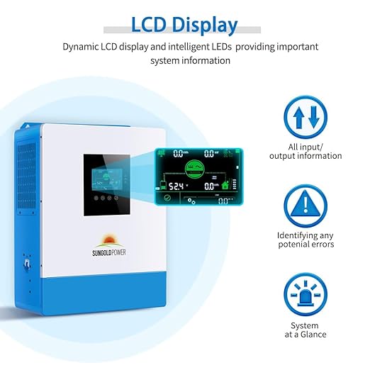SUNGOLDPOWER UL1741 5000W DC 48V Pure Sine Wave Solar Inverter120Vac output100A MPPT Solar Charger and 40A AC Battery ChargerAll In One Solar Inverter for Back upOff Grid system (Support Parallel)