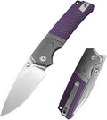 XUN125-PGS Pocket Folding Knife for Man 3.27 14C28N Steel Satin Blade for Camping &amp FishingReversible Clip