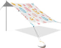 Cute Floral Easter Eggs Beach Tent Sun Shelter Set UPF50+ UV Protection 10.5 x 9.19 FT Camping Shade Canopy with Sandbags Sand Anchors Carrying Bag and Others