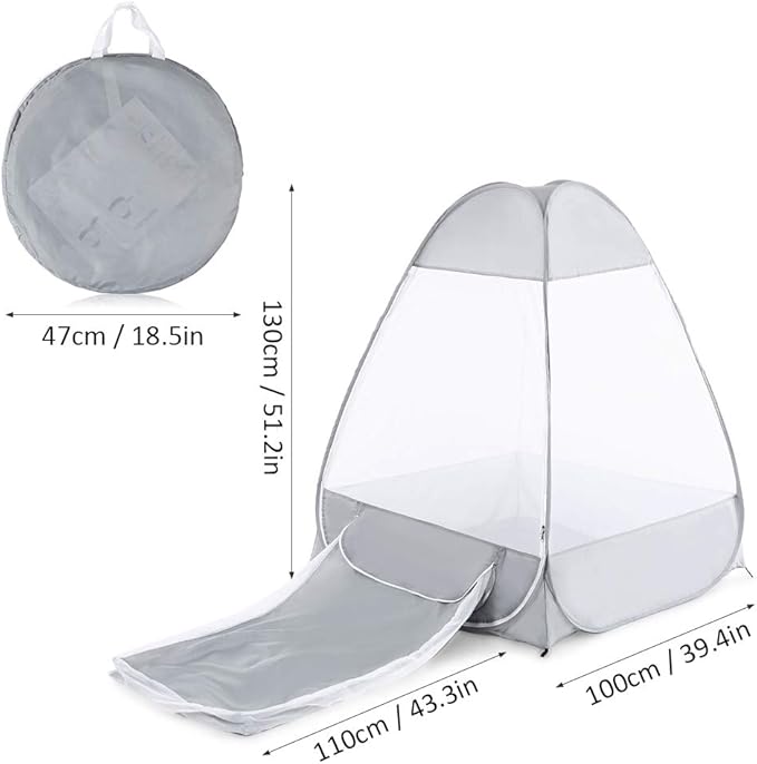 Single Outdoor Net Shelter for Camping Quick Folding Tent for Yoga Portable Tent Gray