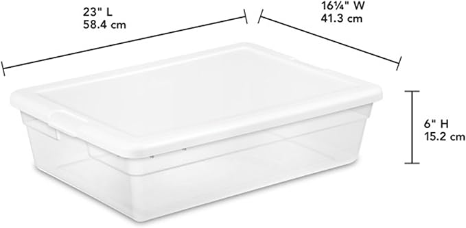 Sterilite 30-Pack Storage Box Stackable Clear Plastic Bins with Snap-On Lids 28 Quart