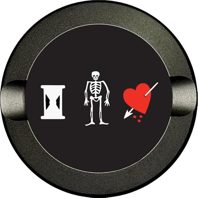 Metal Zyn Container and Holder - Pirate Flags and Booty - Metal Pouch Can - John Phillips Hourglass Skelton Heart