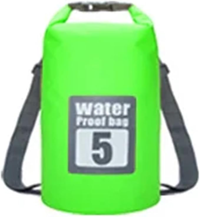 Waterproof Dry Bag 2pcs 5L/10L/15L/20L/30L Outdoor Sport PVC Waterproof Storage Dry Bag for Canoe Kayak Rafting Swimming Travel Kit Sack Backpack for SwimmingBoating(Green 5L)