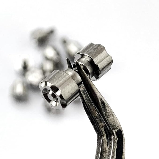 3 Sets Custom Titanium Thumb Stud Screws in Silver Fit for Diameter 4MM Screw Hole
