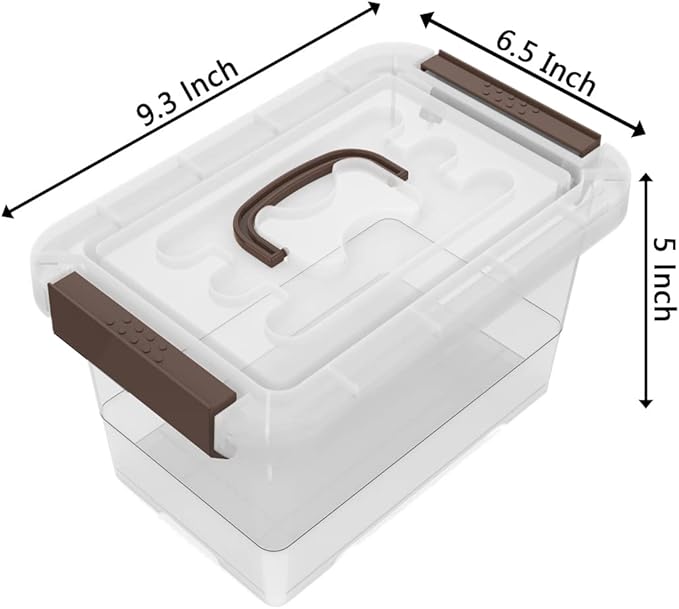 WYT Clear Storage Latch Box 6 Pack Storage Organizer Bins with Latching Handle and Lids 3.5 Quart