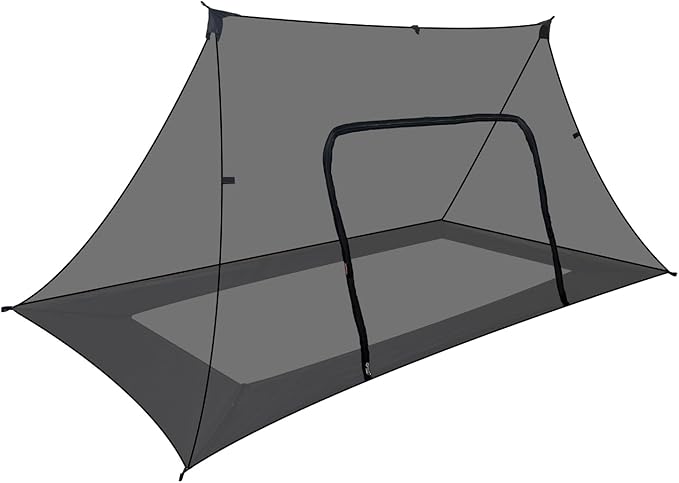 Onewind Camping Mosquito Net for Cot Shelter Bugnet Camping Screen Room Ultralight No-See-Um Breathable Mesh Bugnet Mosquito Netting with Double Sided Zipper Black