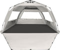 WhiteFang Deluxe Pop Up Beach Tent Sun Shade Shelter for 3-4/5-6 Person UV Protection Extendable Floor with 3 Ventilating Windows Plus Carrying Bag Stakes and Guy Lines