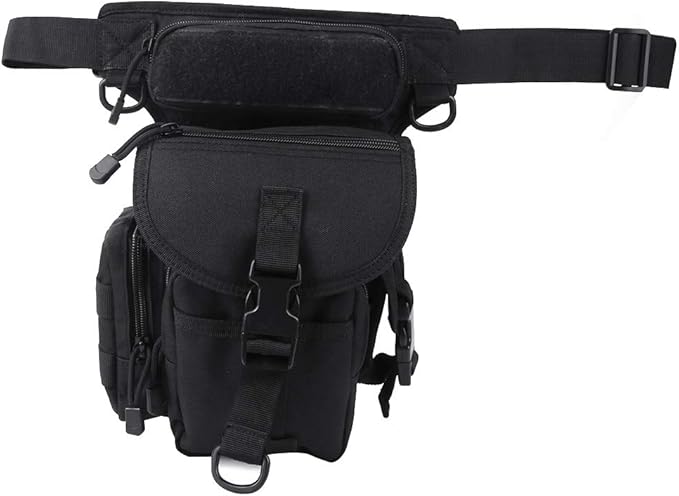 Ox Cloth Drop Leg Bag Tactical Photography Pouch with Quick Access Multifunctional Sports Leg Pack for Outdoor Activities Durable Drop Leg Bag with Adjustable Strap (Black One Size)