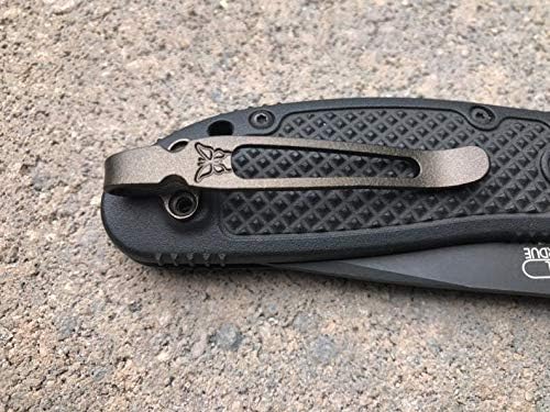 Dark Bronze Titanium Deep Carry Pocket Clip Made For Benchmade North Fork Grizzly Creek Crooked River and Griptilian Knife