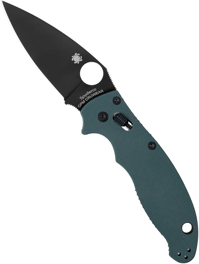 Spyderco Manix 2 Folding Pocket Knife with 3.3 CPM CRU-Wear Steel Blade and G-10 Handle - EDC Knife for Men and Women Perfect for Hunting Tactical Camping Survival - PlainEdge - C101GPFGBK2