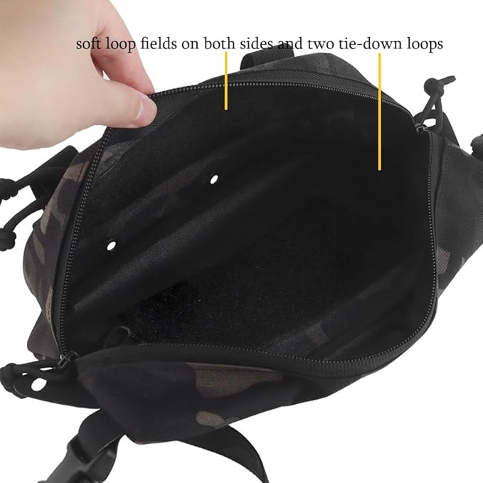 Large Multi-Purpose Drop Pouch Universal Tactical Fanny Pack Vest Hook and Loop EDC Admin Wait Bag