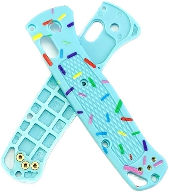 1 Pair Scales Fits for Bugout 535 CNC Nylon Plastic Handle Patch Replacement in Blue Color