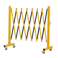 GYMTIME Expandable Metal Barricade Portable Safety Traffic Barrier with Casters Mobile Driveway Gate Adjustable Security Fence 11 Feet Yellow and Black