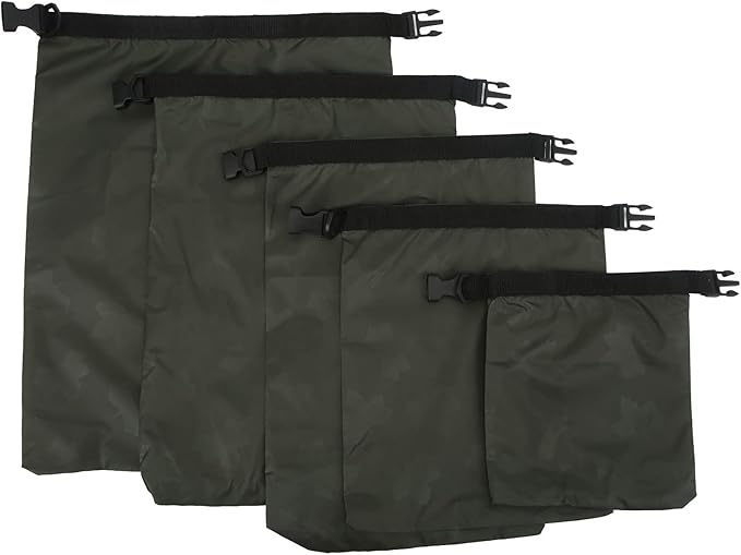 5Pcs Outdoor Dry Bag Swimming Dry Bag for Kayaking Rafting Boating Floating Storage Bag with Roll Top Closure Army Green for Hiking Camping