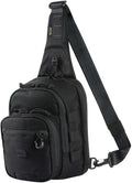 M-Tac Elite Cross Bag - Tactical Crossbody Sling Backpack for Man with CCW Concealed Carry (Regular Black)