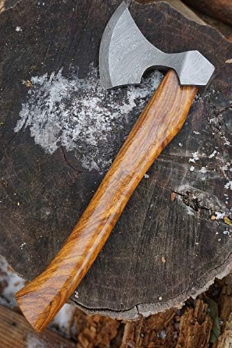 Axe Damascus Steel 14 Natural Wood Handle Axe/Hand Forged Woodsman Axe