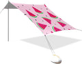 Beach Canopy with Windproof Ropes &amp Sandbags Beach Tent Sun Shade Sun Shelter for Camping Trips Fishing Backyard Fun or Picnics Watermelon