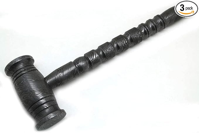 Medieval Warrior Exclusive Full Damascus Steel Hammer Great Piece of Art Real Heavy Duty Hammer (3)