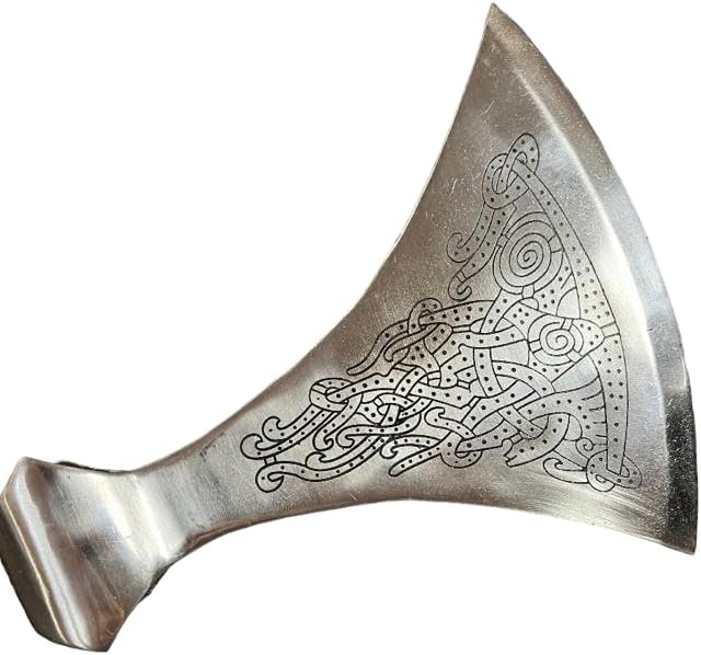 Viking Axe Blade Forged Camping Axe High Carbon Steel EN 45 Sharp Blade Viking Bearded Nordic Handmade Camping Axe Hatchet-Norse Axe Tomahawk Vikings Bearded A12 Axe AZHAN STEEL CRAFT