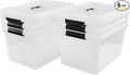 18 Liters Storage box with lid Clear Plastic Storage Totes with Handles Set of 6