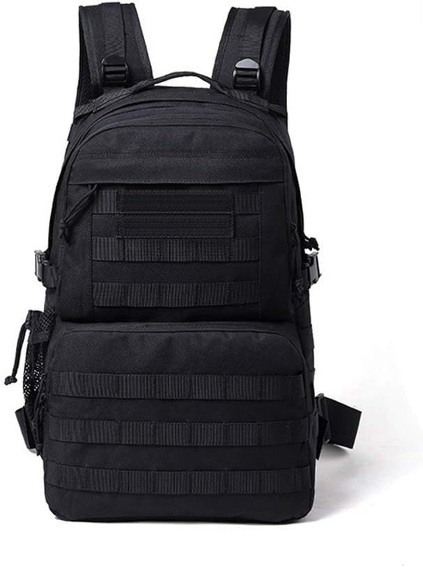 Outdoor Sports Pack Hiking Bag Tactical Rucksack Camo Knapsack Combat Camouflage Tactical Molle Backpack - Black