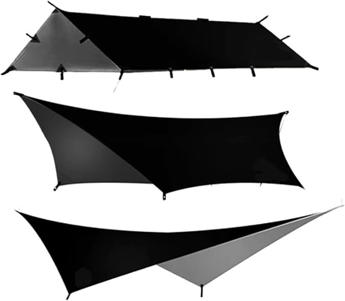 210t Polyester Ultralight Outdoor Camping Black Silver Coating Square Hexagon Sun Shelter