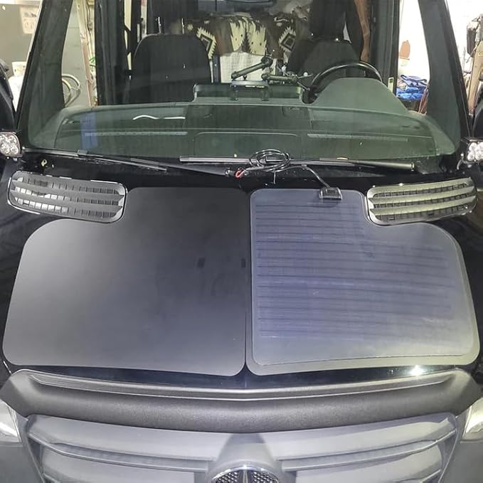 Lensun 90W 12V Hood Flexible Solar Panel for Mercedes-Benz Sprinter 3rd Gen(2019-present) - Off Grid Solar Power for Offroading/Overlanding/Camping