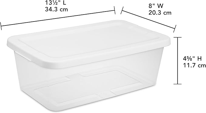 (2 Pack) 10 Small 6 Quart Clear Plastic Storage Bins with Lids Transparent Plastic Shoe Boxes Stackable Shoe Storage Containers for Home Closet Organization。