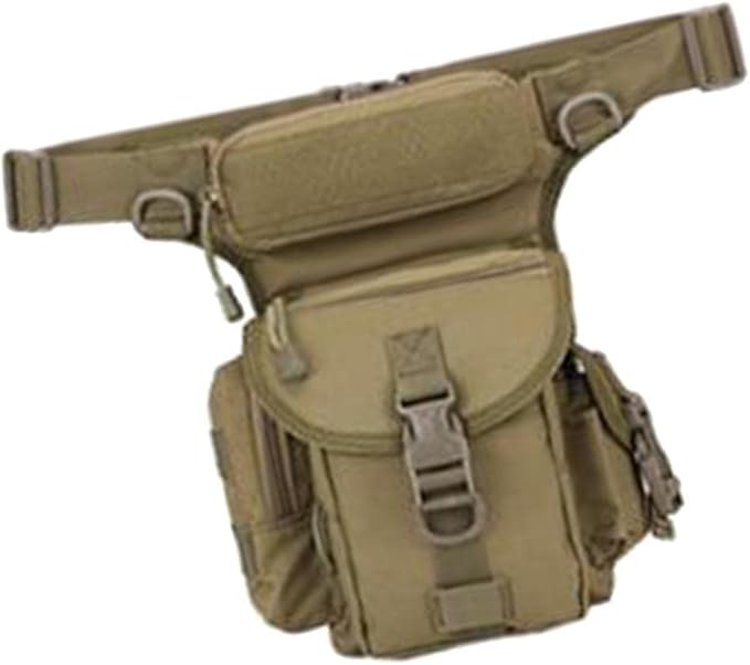 pistro Waterproof Waist Packs Utility Pouch Bag Cross Over Leg Rig Hip/Thigh Bag - Army Green