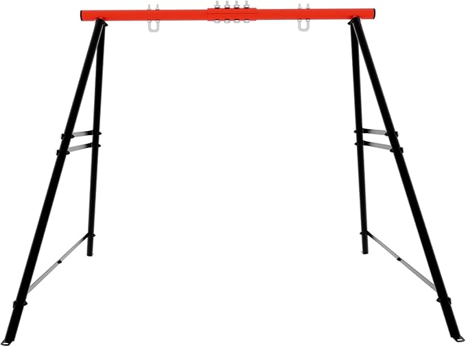 A-Frame Swing Stand - 550lbs Weight Capacity for Yoga Hammock Saucer Baby Porch Swing (NOT Included) - Red