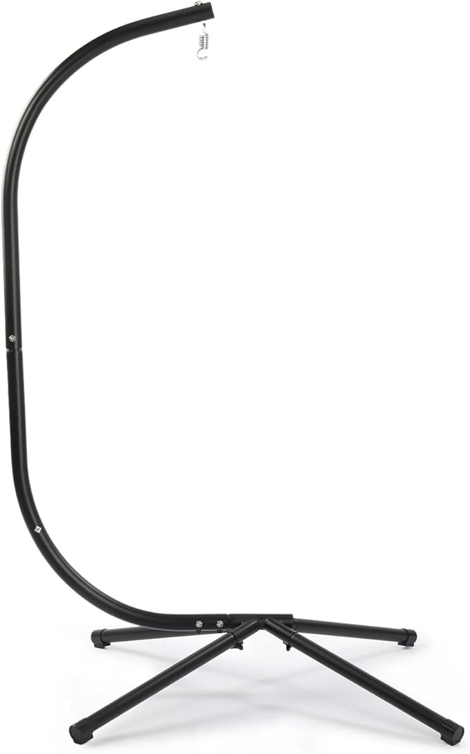ONCLOUD Hanging Chair Stand Only Elegant Solid Steel Hammock Chair Stand C Frame Swing Stand for Egg Chairs Macrame Hanging Chairs Weatherproof Steel Hammock Stand for Indoor Outdoor