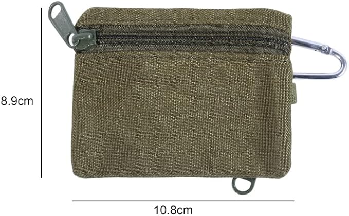BYERZ Tactical Wallet EDC Molle Pouch Portable Key Card Case Outdoor Sports Coin Purse Hunting Bag Zipper Pack Multifunctional Bag New (Size : Green)